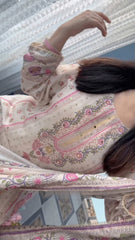 Pastel Floral Printed Kurta Set with Dupatta
