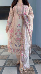 Pastel Floral Printed Kurta Set with Dupatta