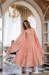 Women’s Pink Embroidered Kurta Set with Floral Dupatta