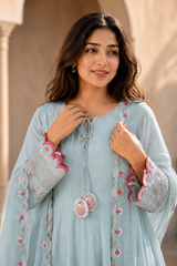 Elegant Anarkali Suit Set with Embroidered Dupatta