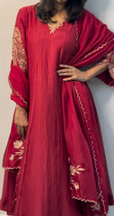 Women's Embroidered Anarkali Suit Set with Dupatta