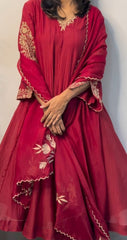Women's Embroidered Anarkali Suit Set with Dupatta
