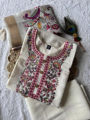 New Beautiful Hand Work Designers Kurta Pent Dupatta Set