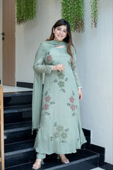 Women Hand Work With Printed Design Suit Set