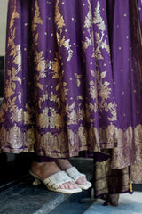Purple Pure Cotton Silk Suit Set